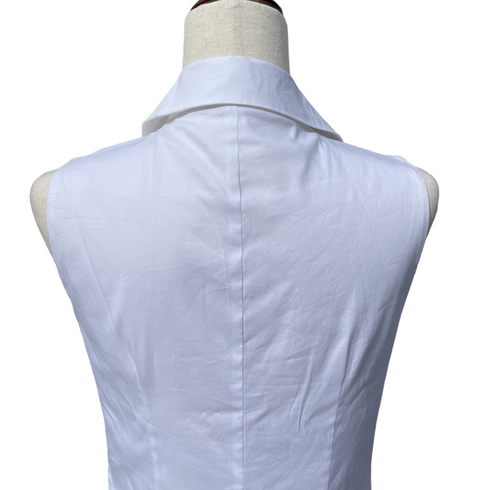 Bailey 44 Shirt Dress Black White sleeveless button up with faux leather Small - Picture 6 of 16
